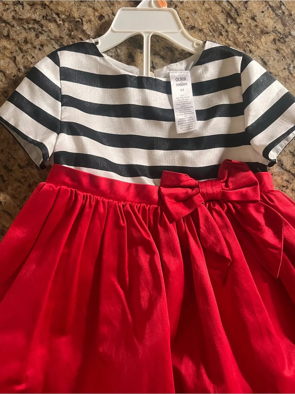 Gymboree Red Skirt Dress with Black & White Striped Bodice